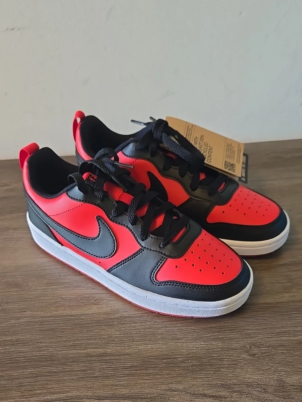 NWT Nike Borough Low-Top Sneakers in Red and Black